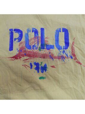 Vintage Polo Ralph Lauren Shirt Medium Yellow Spellout Swordfish